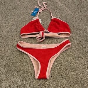 Cupshe Red and Pink Bikini Set